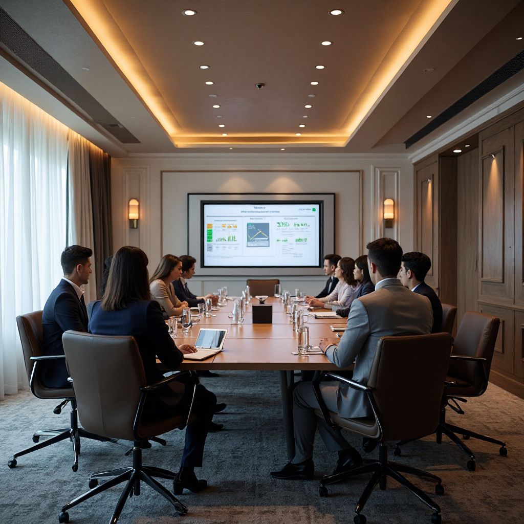 Spotkanie z klientem w sali konferencyjnej